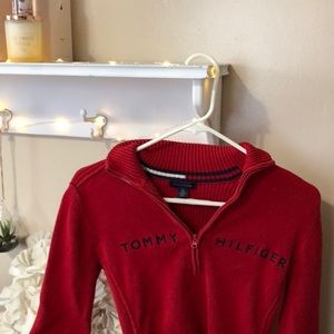Tommy Hilfiger Red Quarter Zip